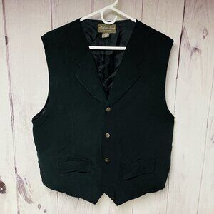Vintage Robert Stock Mens Size XL Silk Vest Lined Button Front Sleeveless